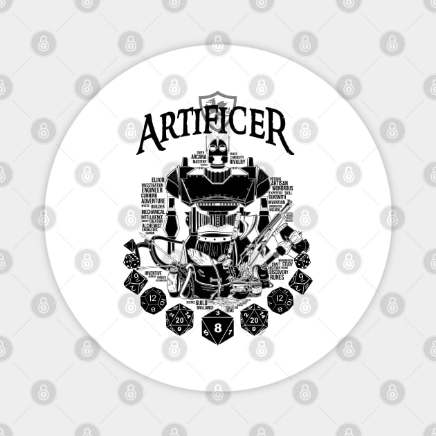 RPG Class Series: Artificer - Black Text Magnet by Milmino